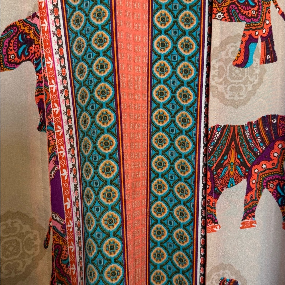 Chico's Multicolor Elephant Print/Reversible Kimono - Picture 2 of 9